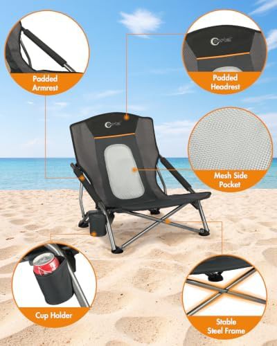 Low Profile Mesh Back Beach Chair — photo 4