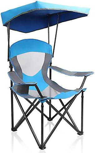 Heavy duty canopy camping chair with adjustable sunshade