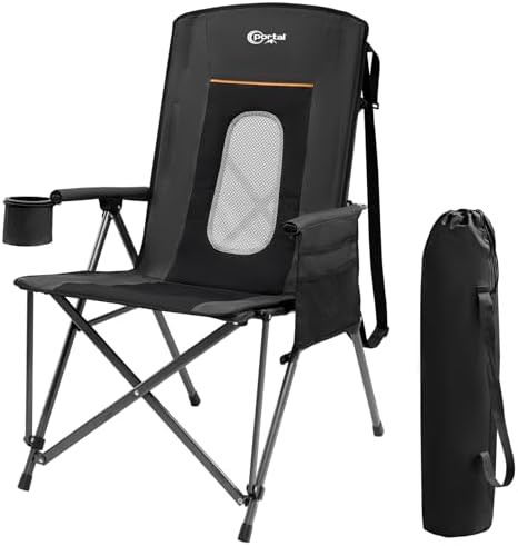 Oversized Folding Chair with Hard Armrests