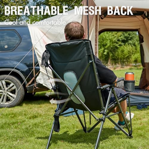 Oversized Folding Chair with Hard Armrests — photo 4