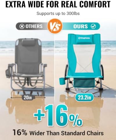 Low profile folding beach chairs two pack — photo 3