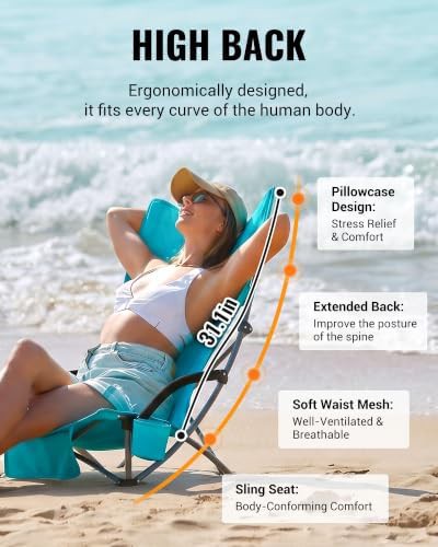 Low profile folding beach chairs two pack — photo 4