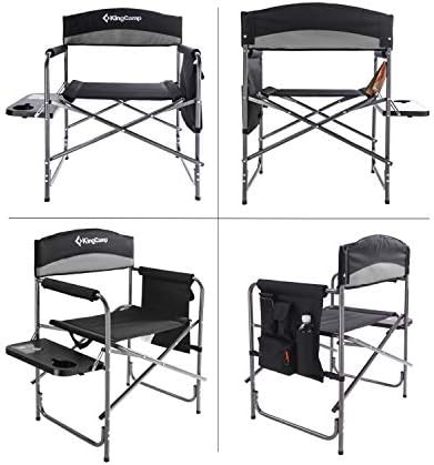 Portable folding directors chair with side table — photo 4