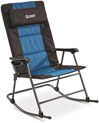 Oversized Rocking Camp Chair Blue Black