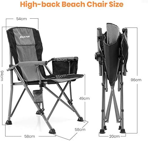 Grey hard arm heavy duty camping chair — photo 3