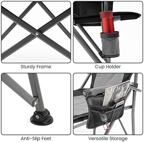 Grey hard arm heavy duty camping chair — photo 4