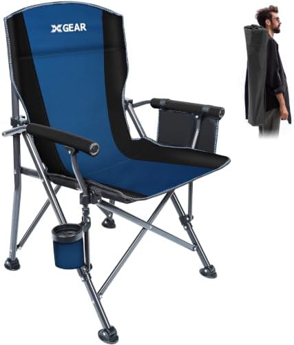 Blue portable outdoor camp chair for adults