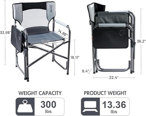 Gray Director Chair with Rotating Table — photo 3