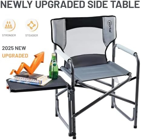 Gray Director Chair with Rotating Table — photo 4