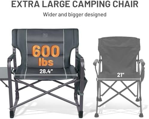 XXL upgraded oversized directors chair gray — photo 5