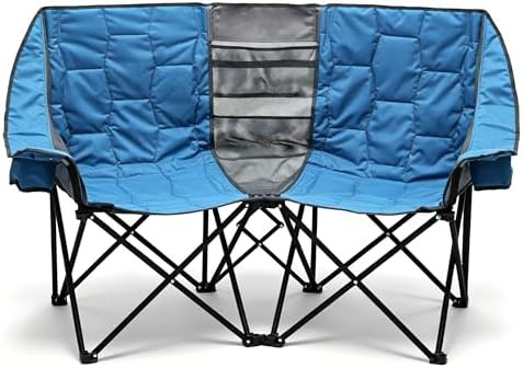 Double folding camping chair oversized loveseat