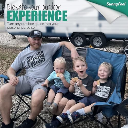 Double folding camping chair oversized loveseat — photo 4
