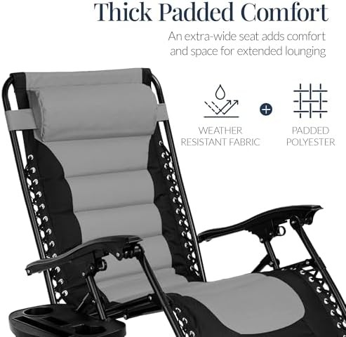Gray oversized padded zero gravity chair — photo 5