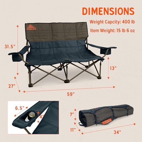Dark shadow low loveseat folding camping chair — photo 3