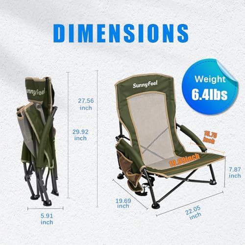 Green low folding beach chair set — photo 3