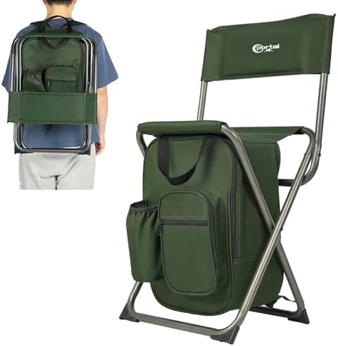 Backpack Cooler Chair with Integrated Stool
