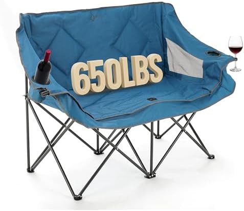Folding double duo camping chair loveseat