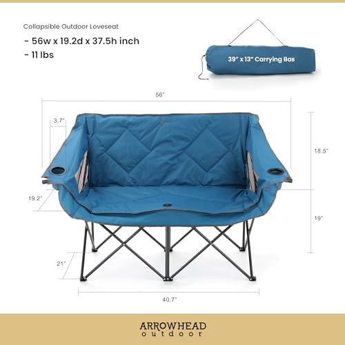 Folding double duo camping chair loveseat — photo 3