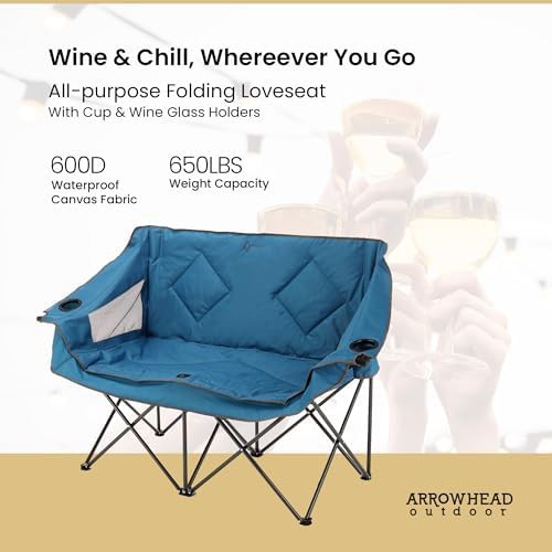 Folding double duo camping chair loveseat — photo 4