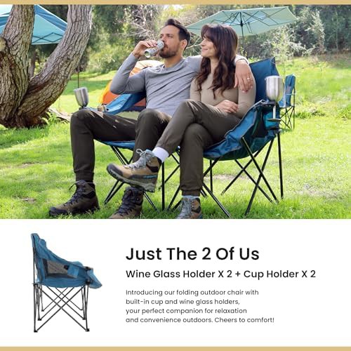 Folding double duo camping chair loveseat — photo 5