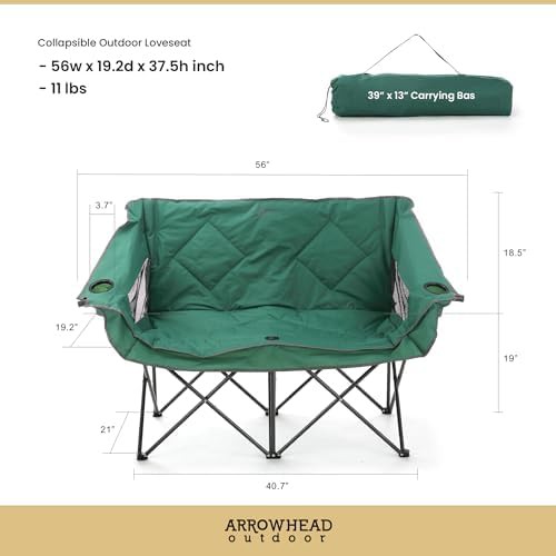 Portable folding double duo camping chair loveseat — photo 3