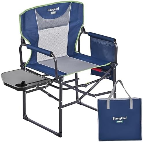 Collapsible director camping chair with table