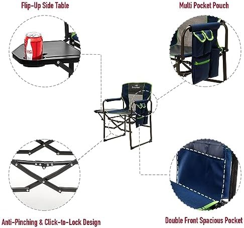 Portable oversized director chair with side table — photo 5