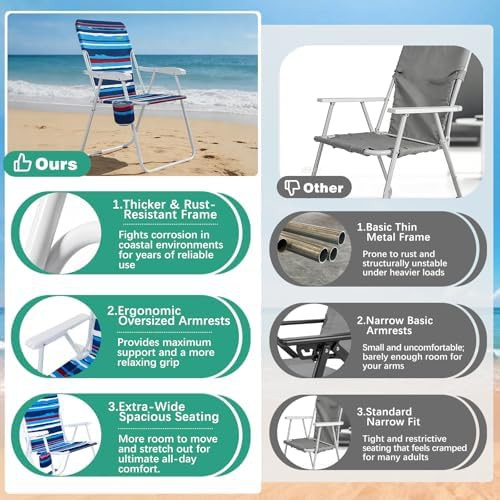 High Seat Folding Beach Chair — photo 4