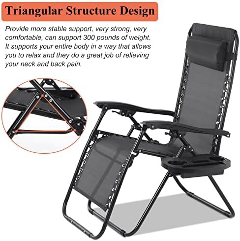 Black mesh zero gravity reclining lounge chair — photo 5