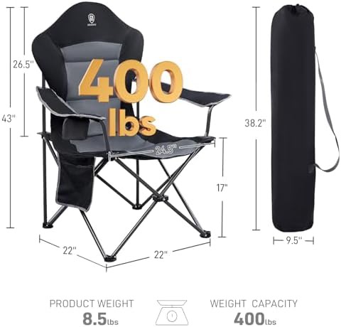 Padded high back folding chairs black 2 pack — photo 3