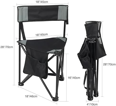 Tripod camping stool with integrated backrest — photo 3