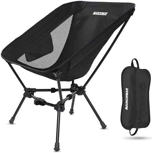 Foldable black camp chair 330 lbs capacity