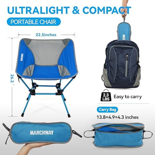 Ultralight bright blue camping chair — photo 3