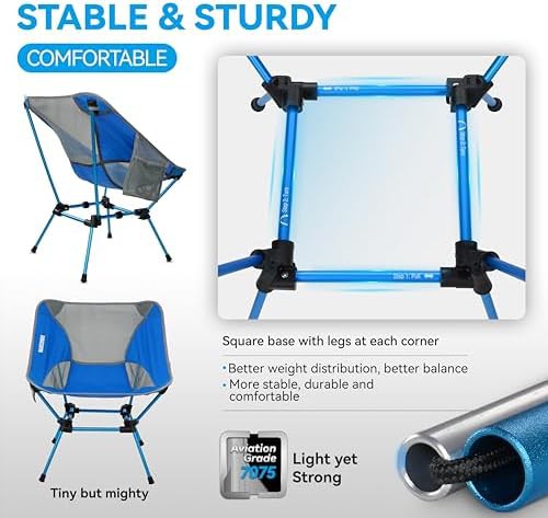 Ultralight bright blue camping chair — photo 4