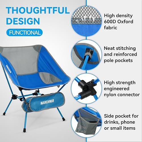 Ultralight bright blue camping chair — photo 5