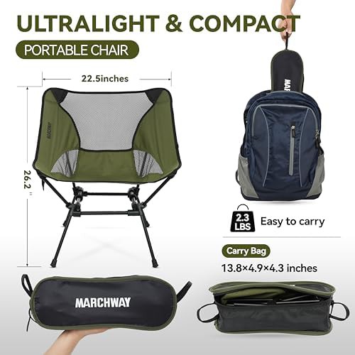 Ultralight green backpacking camp chair — photo 3