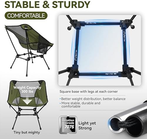 Ultralight green backpacking camp chair — photo 4