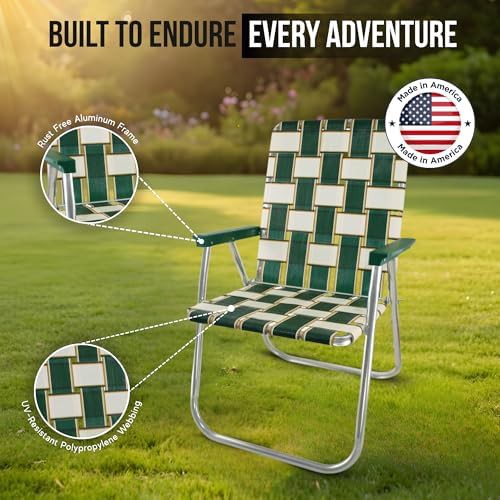 Charleston Green Webbed Aluminum Chair Two Pack — photo 5