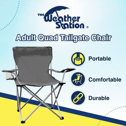 Weather station gray portable outdoor folding chair — photo 3