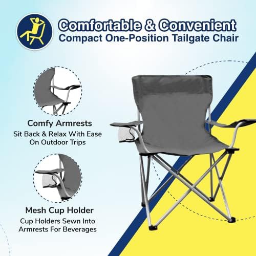 Weather station gray portable outdoor folding chair — photo 4