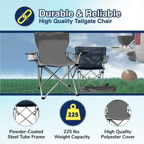 Weather station gray portable outdoor folding chair — photo 5