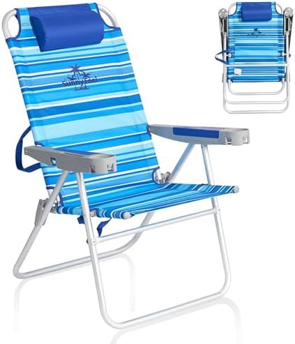 Tall high back folding beach chair
