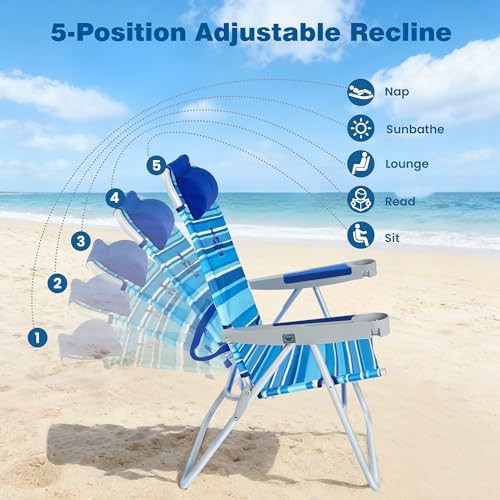 Tall high back folding beach chair — photo 4