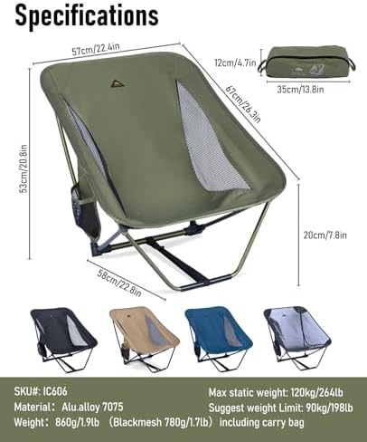 Green Low Profile Compact Folding Chair — photo 3