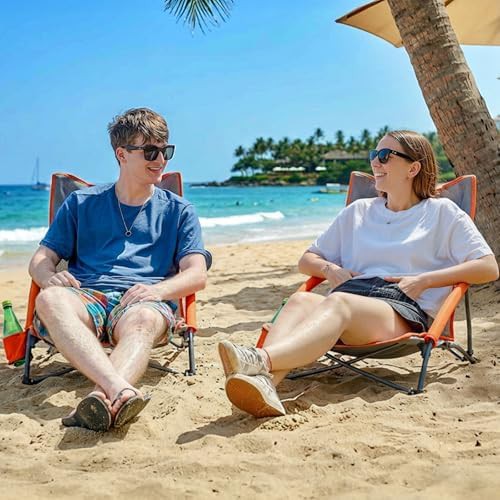 High Back Low Folding Beach Chairs Two Pack — photo 4