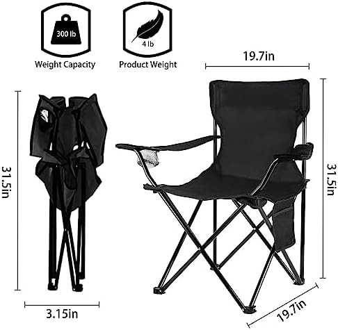 Folding camping chairs beach black — photo 3
