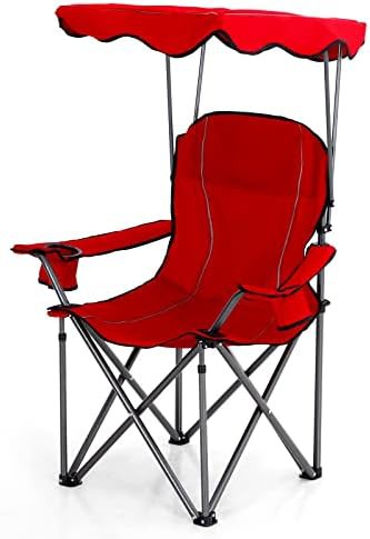 Oversized camping chair with shade canopy