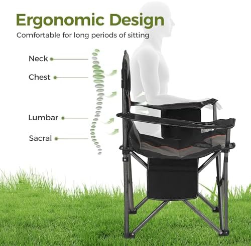 Blue Oversized Padded Chair with Lumbar Support — photo 4
