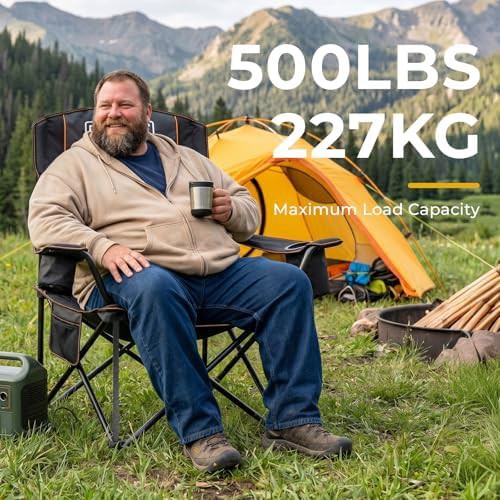 Oversized padded high back camping chair — photo 4