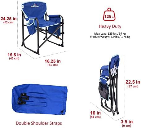 Kids blue folding outdoor camping chair — photo 3